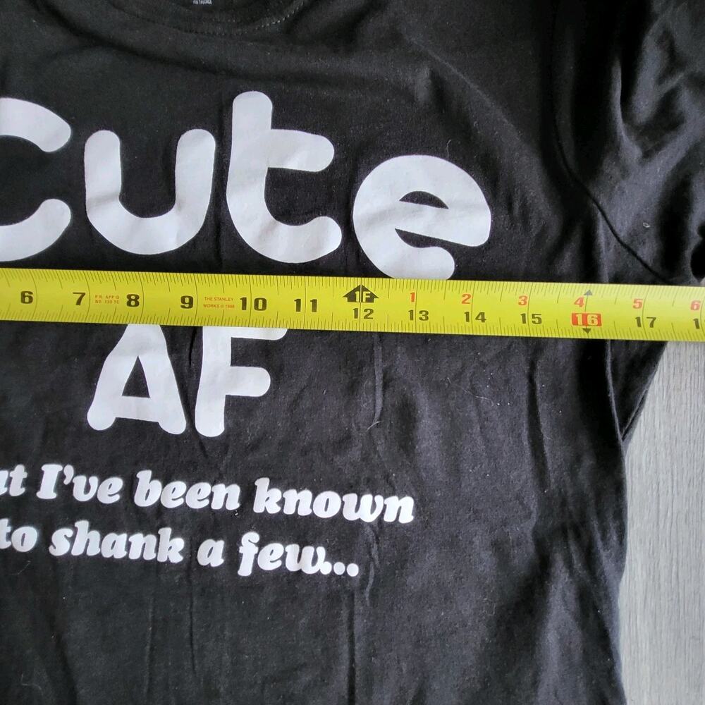 Cartel Ink Women's XL Cute af Tee Black White Graphic - Picture 3 of 7